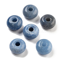 Dyed & Heated Natural Blue Aventurine European Beads, Large Hole Rondelle Beads, 14~14.5x7.7~8.3mm, Hole: 4mm(G-C134-04D)