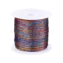 9-Ply Metallic Polyester Embroidery Floss, Colorful, 0.7mm, about 37.18 Yards(34m)/Roll(WCOR-TAC0001-01B)