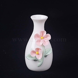 Ceramic Mini Vase, for Home Office Desk, Flower, Pink, 55x100mm(PW-WGFC913-04)