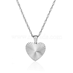 Stylish Stainless Steel Heart Pendant Necklace for Women's Daily Wear(RH2870-2)