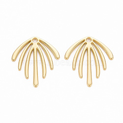 Rack Plating Alloy Pendants, Cadmium Free & Lead Free, Leaf, Light Gold, 22x20x1mm, Hole: 1.8mm(PALLOY-Q433-020-RS)