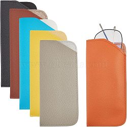 12Pcs 6 Colors PU Imitation Leather Slip-in Glasses Case, for Eyeglass, Sun Glasses Protector, Multifunctional Storage Bag, Mixed Color, 175x75x1.4mm, Inner Diameter: 72mm, 2pcs/color(AJEW-NB0003-69)