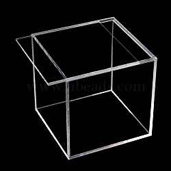 Square Transparent Acrylic Box for Displaying, Storing Box, for Dustproofing Car Building Block Toy Models and Collectibles, Clear, 13x13x13cm(PW-WG60811-03)