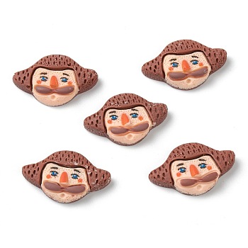 Resin Cabochons, Cartoon Character, Human with Mustache, Camel, 15x25x6mm