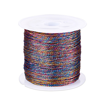 9-Ply Metallic Polyester Embroidery Floss, Colorful, 0.7mm, about 37.18 Yards(34m)/Roll