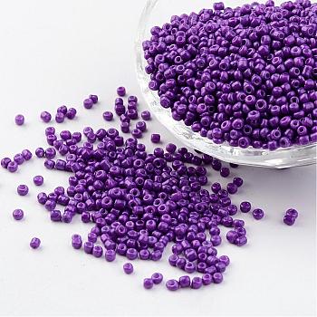 12/0 1.5~2mm Baking Paint Glass Seed Beads Loose Spacer Beads, Medium Orchid Hole: 0.5~1mm, about 2890pcs/50g