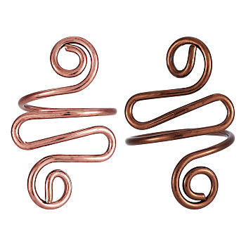 2Pcs 2 Colors Iron Yarn Guide Finger Holders, Mixed Color, 3.2x2cm, 1pc/color