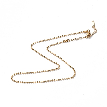 Ion Plating(IP) 304 Stainless Steel Ball Chain Necklace for Men Women, Golden, 15.91 inch(40.4cm)