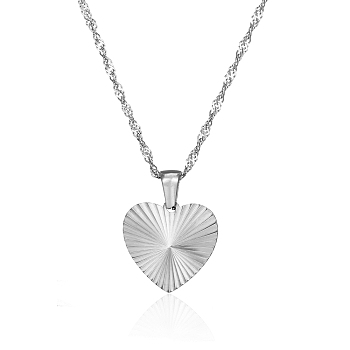 Stylish Stainless Steel Heart Pendant Necklace for Women's Daily Wear