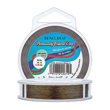 Round Copper Wire for Jewelry Making, Antique Bronze, 0.25mm, 30 Gauge, about 492.12 Feet(150m)/roll