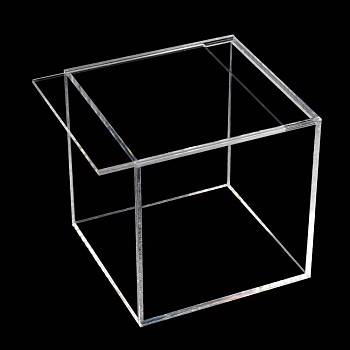 Square Transparent Acrylic Box for Displaying, Storing Box, for Dustproofing Car Building Block Toy Models and Collectibles, Clear, 13x13x13cm