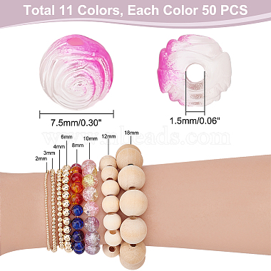 Pandahall Elite 550 pcs 11 couleurs dégradé abs plastique perles d'imitation(KY-PH0001-73)-2