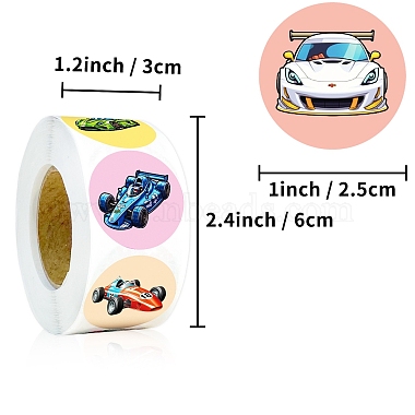 Round Paper Racing Cartoon Sticker Rolls(PW-WG20925-01)-2