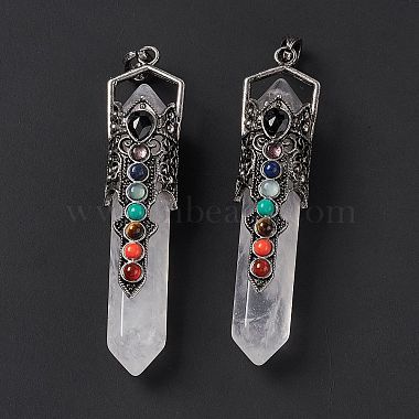 Natural Quartz Crystal Big Pointed Pendants(G-H281-02D)-4