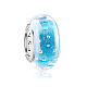 TINYSAND Rhodium Plated 925 Sterling Silver Sky Blue Cystal Love Bead with Bubbles(TS-C-250)-1