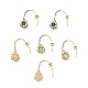 3 Pair 3 Color Rhinestone & Glass Beaded Flower Dangle Earrings(EJEW-MZ00097)-1