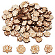 Olycraft 120 pièces 4 styles perles en bois gravées au laser(WOOD-OC0003-51)-1