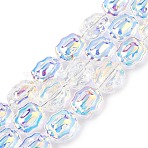 Electroplate Glass Beads Strands, Flower, Colorful, 12x10x6~6.5mm, Hole: 1mm, about 55pcs/strand, 26.93''(68.4cm)(EGLA-T021-05B)