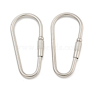 Non-Tarnish 304 Stainless Steel Screw Carabiner Lock Charms, for Necklaces Making, Quick Links, Oval, 56x26.5x3mm(STAS-C092-06P)