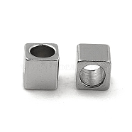 201 Stainless Steel Cube Beads, Stainless Steel Color, 2x2x2mm, Hole: 1.3mm(STAS-P319-12P)