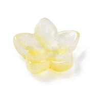 Glass Beads Caps, Mist Snacks Flower, Yellow, 12x12.5x4.5mm, Hole: 1.5mm(GLAA-A011-14A)