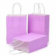 Kraft Paper Bags, Gift Bags, Shopping Bags, with Handles, Plum, 15x8x21cm(CARB-L006-A03)