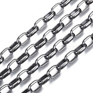 Unwelded Iron Cable Chains, with Spool, Gunmetal, 12.5x8.4x3mm, about 32.8 Feet(10m)/roll(CH-S125-15A-01)
