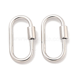 Brass Spring Ring Clasps,Long-Lasting Plated, Lead Free & Cadmium Free, Oval, Platinum, 25x13.5x2~4mm(KK-Q814-11P-01)