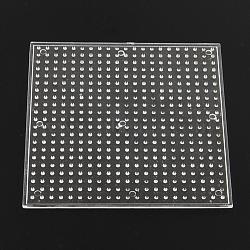 Square ABC Plastic Pegboards used for 5x5mm DIY Fuse Beads, Clear, 110x110x5mm(DIY-Q009-54)