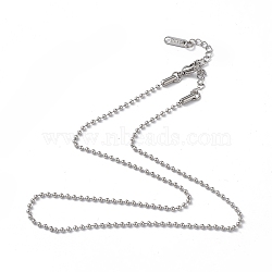 304 Stainless Steel Ball Chain Necklace for Men Women, Stainless Steel Color, 15.91 inch(40.4cm)(NJEW-K245-017A)