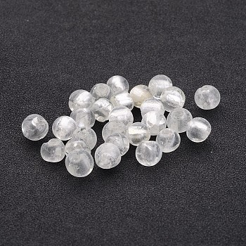Handmade Silver Foil Glass Beads, Round, Clear, 7.5~8.5mm, Hole: 2mm