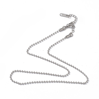 304 Stainless Steel Ball Chain Necklace for Men Women, Stainless Steel Color, 15.91 inch(40.4cm)