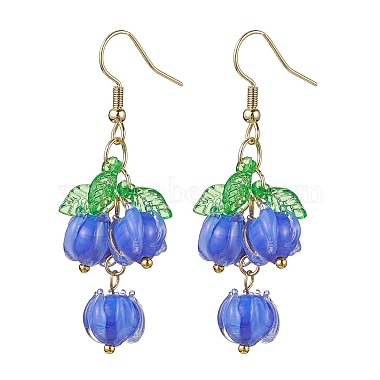 Royal Blue Flower Glass Earrings