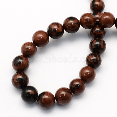 Natural Mahogany Obsidian Round Beads Strands(G-S163-8mm)-2