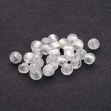 8mm Clear Round Silver Foil Beads