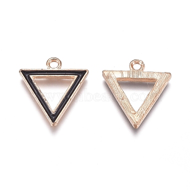 Golden Black Triangle Alloy+Enamel Pendants