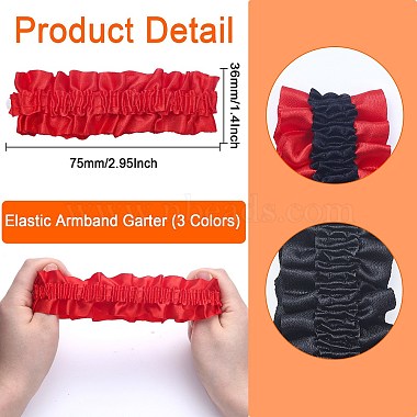 6 Pairs 3 Colors Polyester Elastic Garters(DIY-CA0004-91)-2