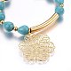 Synthetic Turquoise Stretch Charms Bracelets(BJEW-O168-11G)-2