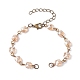 Square Faceted Glass Beaded Link Chain Bracelet Making(AJEW-JB01150-49)-1