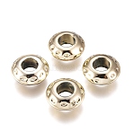 Nickel Free & Lead Free Golden Alloy European Beads, Long-Lasting Plated, Large Hole Rondelle Beads, 11x5mm, Hole: 4.5mm(PALLOY-J219-028-NR)