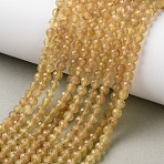 Natural Yellow Apatite Beads Strands, Faceted, Round, 4mm, Hole: 0.7mm, about 94pcs/strand, 15.31''(38.9cm)(GG-CBAE031-A02-4mm)