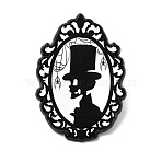 Oval Enamel Pins, Alloy Lapel Pin Backs for Backpack Clothes, Human, 31x21.5mm(JEWB-I059-02EB-02)