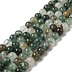 Natural Fuchsite Beads Strands, Round, 6mm, Hole: 0.6mm, about 64pcs/strand, 15.55 inch(39.5cm)(G-K285-40A-1)