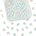 100Pcs Electroplate Glass Beads, Top Drilled, Teardrop, Clear, 6x8.5mm(EGLA-YW0005-27C)