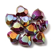 UV Plating Rainbow Iridescent Acrylic Beads, Heart, Dark Red, 22x23x13mm, Hole: 3.5mm(OACR-P010-03C)