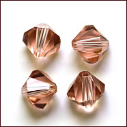 Imitation Austrian Crystal Beads, Grade AAA, Faceted, Bicone, PeachPuff, 4.55x5mm, Hole: 0.7~0.9mm(SWAR-F022-5x5mm-362)