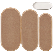 3Pcs MDF Wood Clay Cutter Base Plate Kit, Clay Modeling Tool, Tan, Oval, 28.9~35x10~16x1.55cm(TOOL-WH0155-153G)