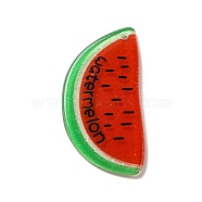 Acrylic Pendants, Fruits, Watermelon, 40x20x2mm, Hole: 2mm(OACR-R270-03D)