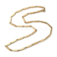 201 Stainless Steel Bar Link Chain Necklaces for Men Women, Golden, 20.04~20.16 inch(50.9~51.2cm)(NJEW-G112-07F-G)