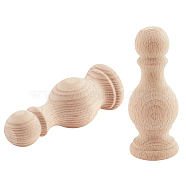 Unpainted Wooden Finials and Spindles for Crafts, Blanched Almond, 120x47mm, Hole: 3mm(WOOD-WH0124-32)